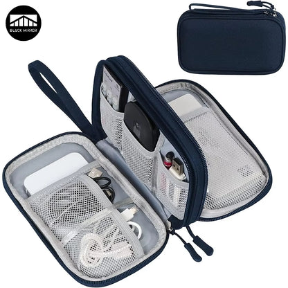 Ultimate Travel Electronics Organizer - Waterproof, Double-Layered Storage for Cables, Hard Drives, and Power Banks