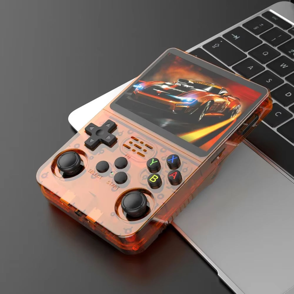 128GB R36S Open Source Portable Video Game Console - 3.5" IPS Screen, 64GB Best Games Included, Orange