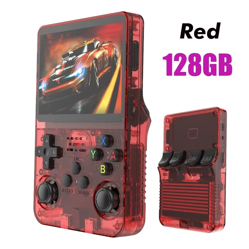 128GB R36S Open Source Portable Video Game Console - 3.5" IPS Screen, 64GB Best Games Included, Orange