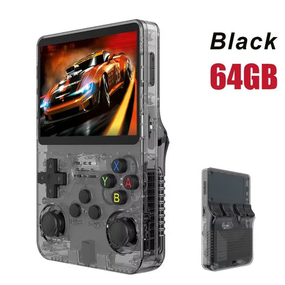 128GB R36S Open Source Portable Video Game Console - 3.5" IPS Screen, 64GB Best Games Included, Orange