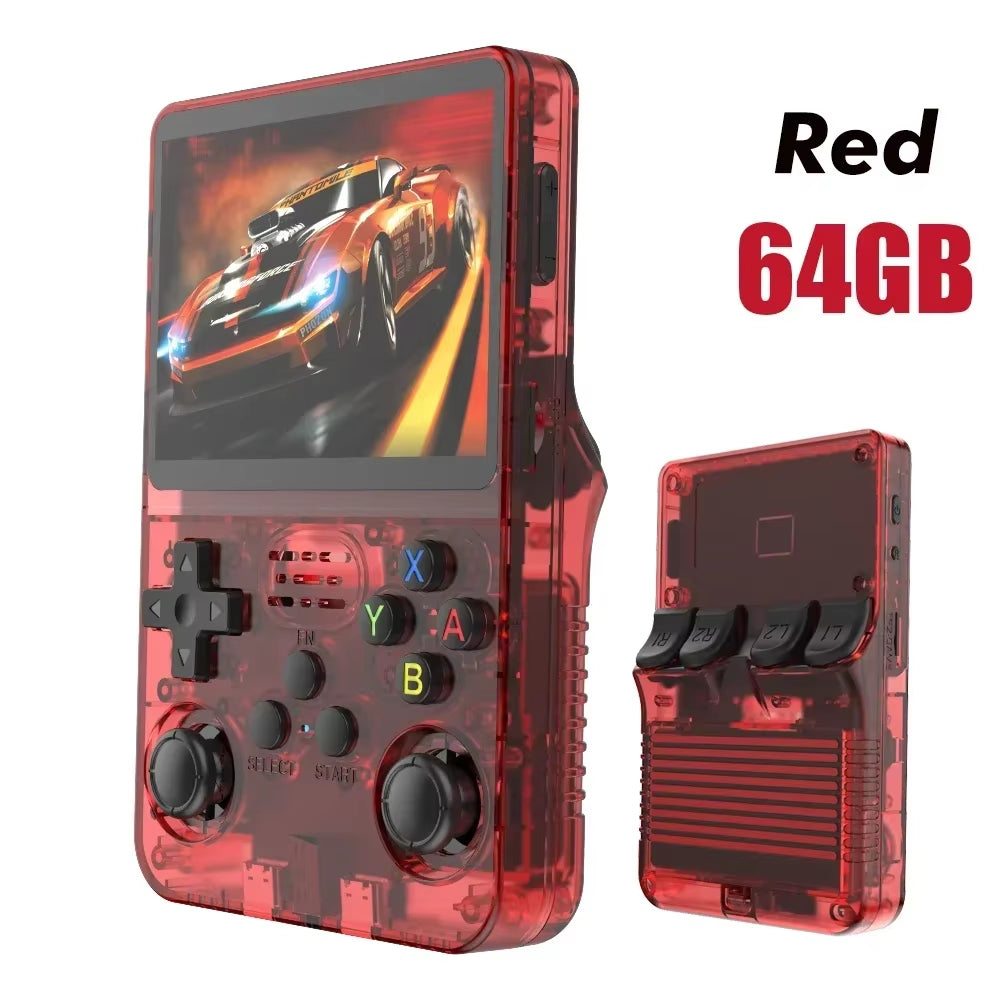 128GB R36S Open Source Portable Video Game Console - 3.5" IPS Screen, 64GB Best Games Included, Orange