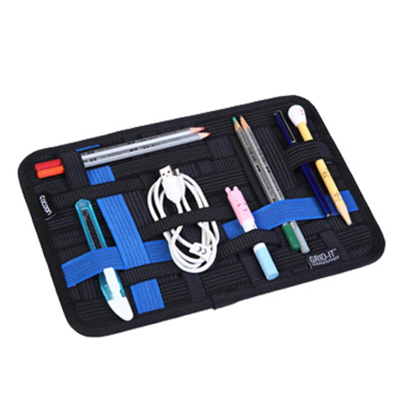 Elastic Travel Organizer Plate – Portable Electronics & Accessories Storage